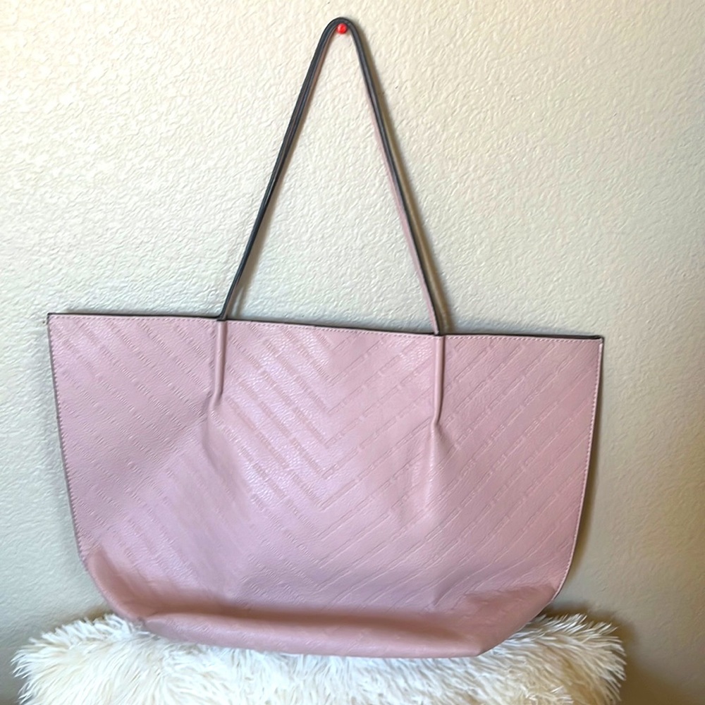 Steve Madden Faux Leather tote Bag light pastel pink - Picture 3 of 10